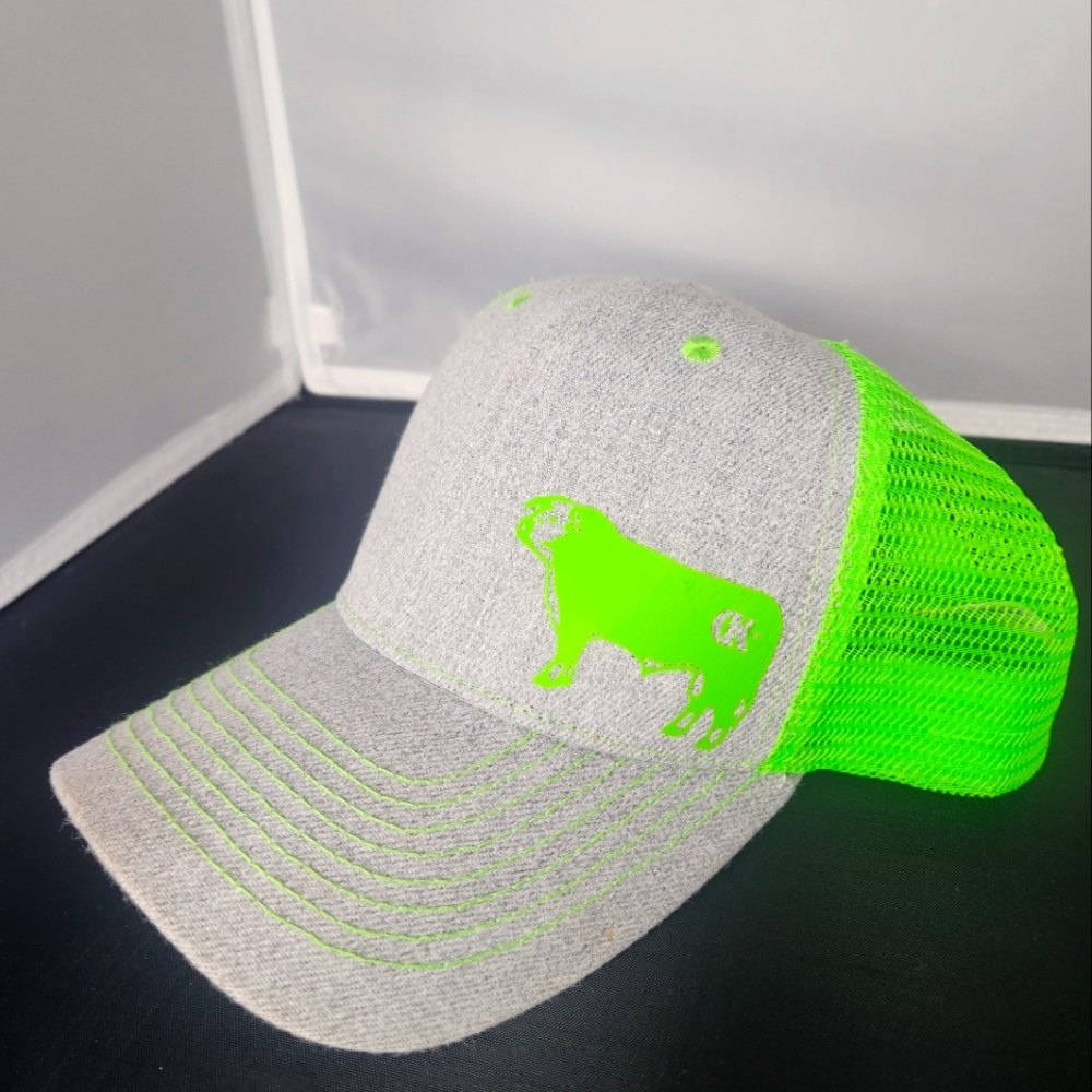 Green and Gray Cow Snapback Adult Hat Summer Hat